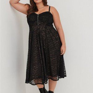 NWT BETSEY JOHNSON  + TORRID SWEETHEART MIDI DRESS - TULLE LEOPARD 26